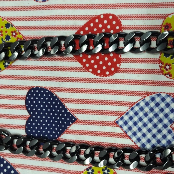 Glossy Black Chain Purse Strap 41" Long x 3/4" Wide #GBS-1 - Picture 3 of 7